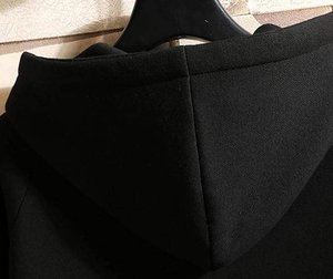 Sweat-shirt à capuche oversize pour homme, couleur unie, en coton tricoté, pull décontracté, vêtement d'automne, avec poche, coupe classique - Product Image 3