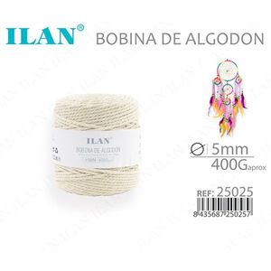 Bobina di cordoncino in cotone Iln da 5 mm, circa 400 g, per lavori artigianali e creazione di acchiappasogni - Product Image 3