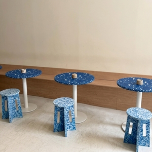 Mesa de Centro de Plástico Reciclado, Diseño Moderno, Impermeable, Duradera, Ecológica, Muebles para el Hogar, Escuela, Sala de Estar, Hotel, Uso en Interiores, Metal - Product Image 5