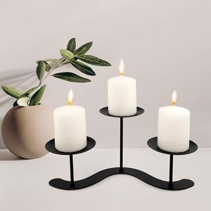 OEM Manufacturer Cast Iron Candle Stand With Classic Look For Home Decor Dining <b>Table</b> And Candle Display Arrangement - Product Image 1