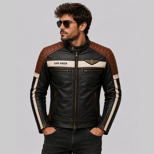 Promotion : Vestes en cuir d'hiver réversibles noires imperméables en cuir véritable de haute qualité pour hommes - Product Image 1