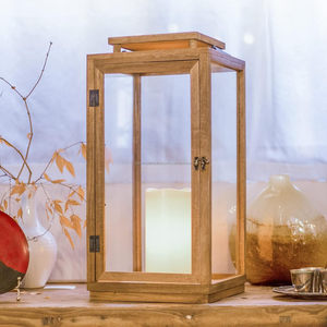 Faroles de Madera Impermeables de Fábrica, Decorativos con Velas sin Llama, Faroles Decorativos para Decoración del Hogar, Interior y Exterior - Product Image 5