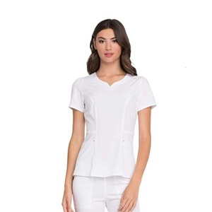 Ropa de trabajo sanitaria de algodón con cuello, mangas y bolsillos, unisex, para adultos, azul claro - Product Image 2