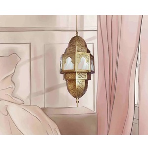 Handmade Moroccan <b>Brass</b> Chandelier Pendant Light Fixture Egg Shape Metal Hanging <b>Lantern</b> Home Decoration - Product Image 6