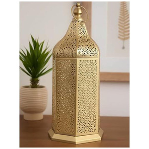 Moroccan Style Handcrafted Iron <b>Lantern</b> Vintage Jali Work Decorative <b>Lamp</b> for Home Garden Patio Café Decoration - Product Image 1