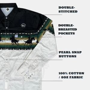 Camisas Ignífugas de Algodón de Alta Visibilidad NFPA2112, Paquete de Respiradores, Resistencia al Calor de 300-500 °C, Corte Regular, Diseño Azteca, 7 oz, para Hombre - Product Image 3