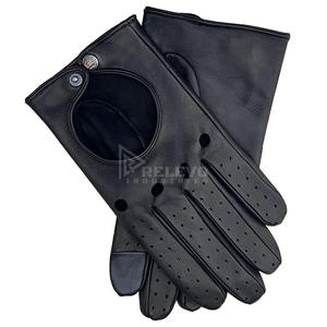 Guantes de Motocicleta Retro Vintage de Cuero Amarillo, Piel de Cabra Perforada y Transpirable, Guantes de Moto para Verano, Clásicos Urbanos para Motociclistas - Product Image 4