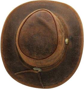 Cheap Price <b>Western</b> Cowboy Riding Racing Leather <b>Hats</b> Customized Logo Embroidery Plain Blank - Product Image 3