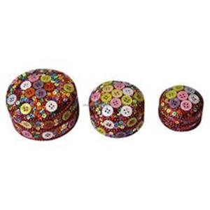 Caja de Joyería Jaipuri Negra con Lentejuelas, Caja Redonda de Metal con Cuentas Negras, Juego de 3 Piezas, Caja de Regalo para Presentación - Product Image 6