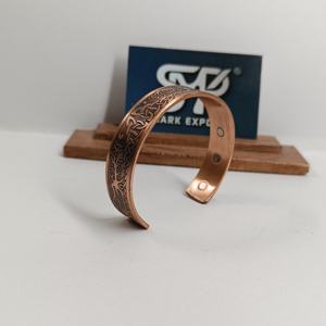 Bracelet manchette en cuivre gravé Arbre de Vie, fait main, motif nœud tribal, réglable, Kada, pour poignet, traditionnel, léger - Product Image 6