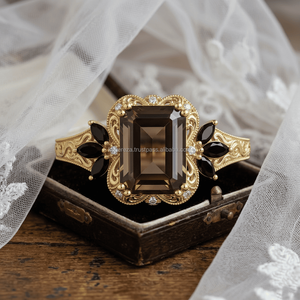 Wholesale Vintage Style <b>Cocktail</b> Gemstone Jewelry for Women Gift Healing Crystal Amethyst Zircon Paved <b>Gold</b> <b>Rings</b> - Product Image 3