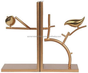 Serre-livres en métal doré de qualité supérieure au design élégant avec caractéristiques réglables, parfaits pour l'organisation moderne du bureau et des livres - Product Image 4