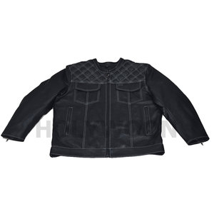 Genuine <b>Lambskin</b> Men's Biker Bomber <b>Leather</b> <b>Jacket</b> Vintage Motorcycle Outerwear Black Casual Covered Button Streetwear Winter - Product Image 3
