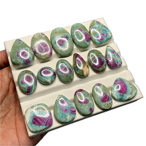 <b>ruby</b> in fuchsite loose gemstone cabochon stone for jewelry making <b>bracelet</b> necklace pendant ring - Product Image 1