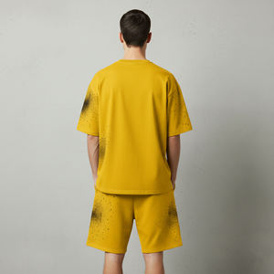 2026 New Arrived Summer Casual Wear Streetwear Custom Silk Screen Print logo 100% Cotton <b>Spray</b> Effect Hip Hop Men's t-shirt <b>Set</b> - Product Image 5