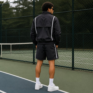 Personalized <b>Half</b>-<b>Zip</b> <b>Jacket</b> <b>Men</b> Athletic <b>Jacket</b> with Matching Shorts Set for Team Managers Club Officials Outdoor Activities - Product Image 4