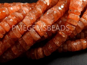 100% naturel Orange pierre de soleil à facettes pneu pièce bouton roue lâche pierre collier Bracelet grossiste fournitures pour la fabrication de bijoux - Product Image 5