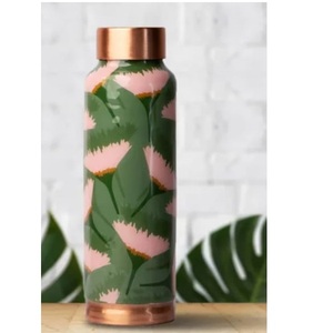 <b>Drinking</b> Juices Creative Quality Metal <b>Copper</b> <b>Bottle</b> Tabletop Kitchenware Fruits Juice Enamel Printed <b>Copper</b> <b>Bottle</b> With Glass - Product Image 1