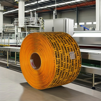 Rouleau de bande de cerclage en polypropylène écologique, résistant à l'eau et durable, imprimé en rotogravure, 12 mm et 15 mm, pour l'emballage manuel des boîtes