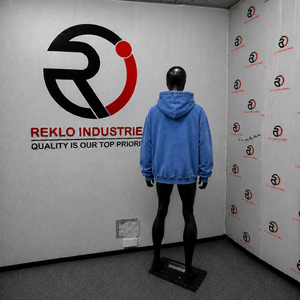 เสื้อฮู้ดซิปโอเวอร์ไซส์สีน้ำเงินฟอกสไตล์วินเทจ สตรีทแวร์ทรงหลวม ซิปยาวเต็มตัว มีกระเป๋าปะด้านหน้าสองช่อง - Product Image 4