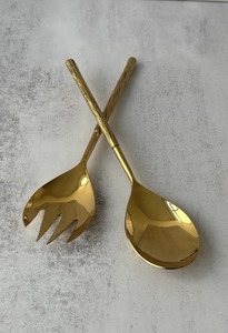 Heavy Duty Metal Salad Server Set Durable Metal <b>Serving</b> <b>Spoon</b> And Fork For Commercial Kitchen And Catering - Product Image 2