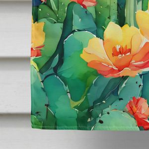 Arizona Saguaro Cactus flor acuarela gran porche bandera Multicolor poliéster casa tamaño patio Banner arte pared colgante poste - Product Image 4