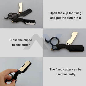 Navaja de Afeitar Profesional Vintage de Borde Recto para Peluquería, Ligera, para Dar Forma a la Barba, Compatible con Cuchillas de Doble Filo - Product Image 3