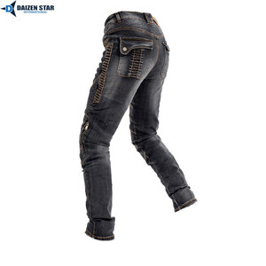 Jeans de Motocicleta para Hombre, Lavados con Efecto Desgastado, con Bolsillos para Equipo de Protección, Transpirables, Resistentes a la Abrasión, 220g, Alta Calidad, para Todas las Temporadas - Product Image 2