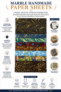 Hojas de Papel Hechas a Mano con Diseño de Mármol Premium para Manualidades, Papelería, Invitaciones, Embalaje, Scrapbooking y Suministro al por Mayor - Product Image 6
