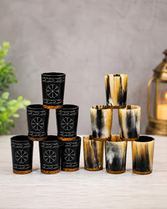 Mug / Verre à bière en corne de buffle polie de haute qualité, écologique, de forme naturelle, à prix bas - Product Image 1