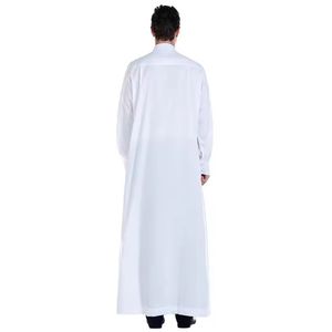 Jubba traditionnelle musulmane de bonne qualité, style décontracté, respirante, à manches longues, unie, islamique, pour hommes, grande taille, Thobes - Product Image 4