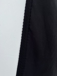 Pantalon Palazzo Noir Ample en Coton pour Femme, Taille Haute, Plissé sur le Devant, Bordure en Dentelle, Coupe Décontractée, Idéal pour l'Été - Product Image 3