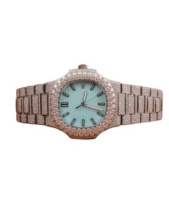 Luxury moissanite <b>diamond</b> <b>watch</b> stylish wrist <b>watch</b> for daily wear party wedding gift with in Blue Stick Dial <b>Watch</b> - Product Image 1
