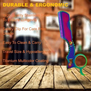 Rasoir de Barbier Professionnel Classique à Lame Droite de 4,8 Pouces pour un Rasage Précis, Soin de la Barbe, Rasoir à Main Shavette pour Salon - Product Image 6
