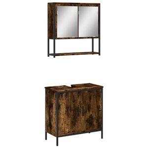 Juego de Muebles de Baño de Madera de Roble Ahumado Mediano, Elegantes Muebles de Baño - Product Image 2