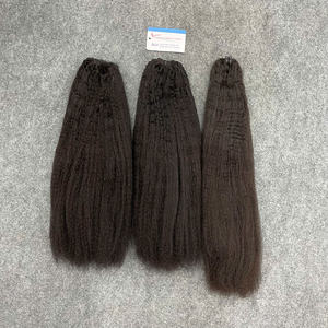 Fournisseur de choix : Cheveux humains 100% vietnamiens, trame lisse crépue, couleur noire, 8-34 pouces, lots épais et volumineux - Product Image 1