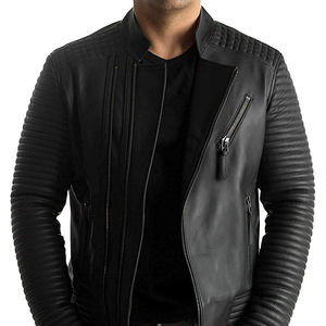 <b>Men</b> Premium Genuine Leather <b>Jacket</b> Soft Comfortable Classic Full Zip Durable Casual Regular Fit Fashion Outerwear Breathable - Product Image 2
