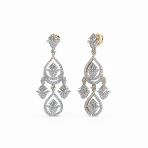Pendientes Colgantes Regal Diamond con 262 Piezas de Diamantes, Pendientes Colgantes Redondos y con Corte Princesa para Mujer - Product Image 2