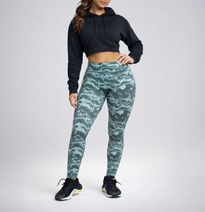 OEM Service Women's High Waist Gym Fitness <b>Set</b> Breathable Yoga Leggings & Crop Oversized Hoodie Solid Top Yoga <b>Set</b> for Women - Product Image 3