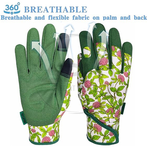 Servicio OEM ODM, Guantes de Jardinería Reutilizables con Estampado Floral, Guantes de Jardín con Palma Reforzada y Puño Elástico, Guantes para Trabajo al Aire Libre - Product Image 4