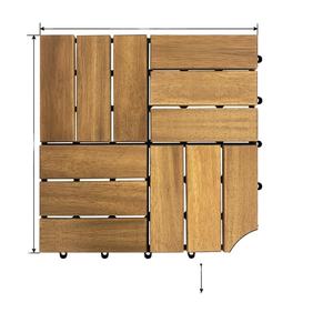 Baldosas de Madera de Acacia Vietnamita para Exteriores, Encajables, Impermeables, Antideslizantes, de 18 mm, Acabado Mate Contemporáneo, Solución Total, 5 Años - Product Image 1