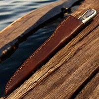 Couteau à filet en acier Damas artisanal de qualité supérieure, manche en bois exotique, lame de 8 à 9,9 pouces, design moderne pour le camping, la chasse et la cuisine
