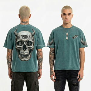 T-shirt Homme Vert Menthe 200 GSM Personnalisé avec Motif Flèche et Crâne pour Tir à l'Arc, Style Streetwear, Marque Privée, Vente en Gros, Fournisseur - Product Image 3