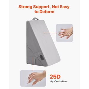 Almohada Ortopédica Ajustable en Forma de Cuña para Cama, Espuma de Alta Densidad 25D, Funda Lavable Suave para Uso en Oficina - Product Image 2