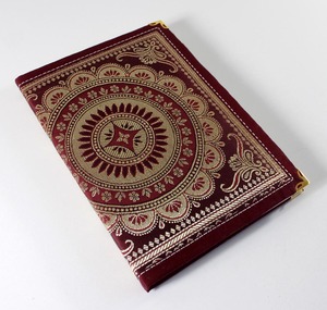 Notebook Journal Cover With Class Of Richly Decorative Shuttle Woven Fabric Made In Coloured <b>Silks</b> With Gold And Silver Threads - Product Image 1