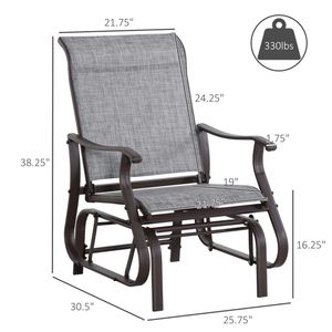 Silla Deslizante Gris para Exteriores, para Terraza y Jardín, Sillón Columpio para Patio - Product Image 6