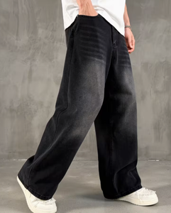 Pantalones Anchos de Hombre Hardihood International con Estampado Paisley, Lavado a la Piedra, Negros a Cuadros, Tallas Grandes, Corte Holgado, Cintura Alta, Estilo Boho, 100% Algodón - Product Image 6