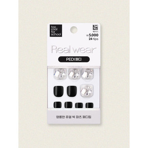 25Y Too Cool for School Real Wear Pedi Tips 24 Pièces Stellite Black Manucure & Pédicure Set - Product Image 1