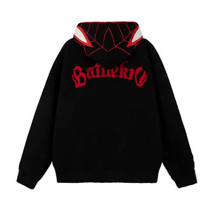 Sweat à capuche personnalisé en polyester/coton de haute qualité, brodé en flocage, avec logo imprimé, décontracté, unisexe, motif araignée, respirant, idéal pour l'hiver, vente en gros, ODM - Product Image 2