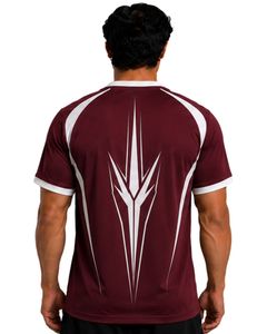Maroon And <b>White</b> Men Performance T Shirt Short Sleeve Athletic Sports Jersey Quick Dry Breathable Gym Training Custom Team Wear - Product Image 2